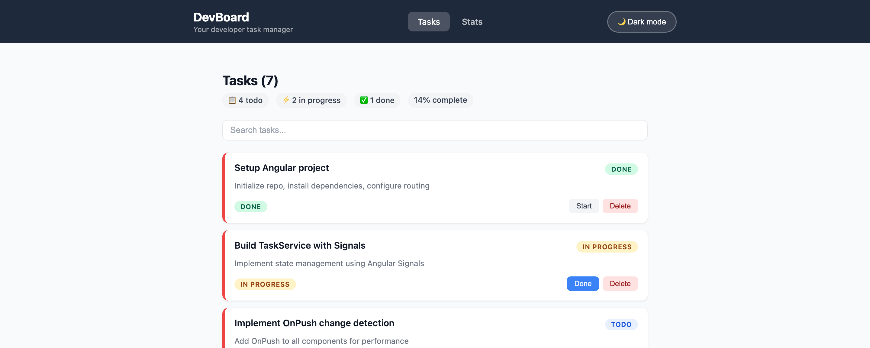 DevBoard screenshot